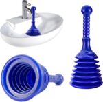 Toilet Plunger for Drains and Sinks | Powerful PVC Sink Plungers for Unblocking | Quick & Effective Toilet Unblocker & Drain Plunger Tool for Kitchen, Bathroom & Shower | Compact and Reusable
