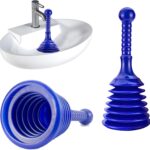 Toilet Plunger for Drains and Sinks | Powerful PVC Sink Plungers for Unblocking | Quick & Effective Toilet Unblocker & Drain Plunger Tool for Kitchen, Bathroom & Shower | Compact and Reusable
