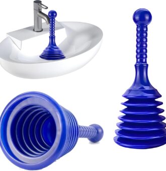 Toilet Plunger for Drains and Sinks | Powerful PVC Sink Plungers for Unblocking | Quick & Effective Toilet Unblocker & Drain Plunger Tool for Kitchen, Bathroom & Shower | Compact and Reusable