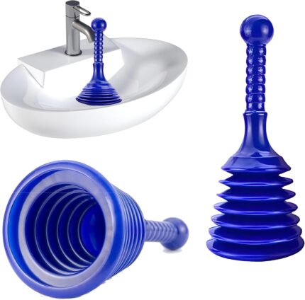 Toilet Plunger for Drains and Sinks | Powerful PVC Sink Plungers for Unblocking | Quick & Effective Toilet Unblocker & Drain Plunger Tool for Kitchen, Bathroom & Shower | Compact and Reusable