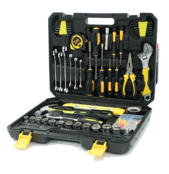 AR Easy Buy 108-Piece Household Tool Kit for DIY & Home Repair – Claw Hammer, Adjustable Wrench, Ratchet Wrench, Screwdrivers, Sockets, Pliers, and More in Portable Storage Case