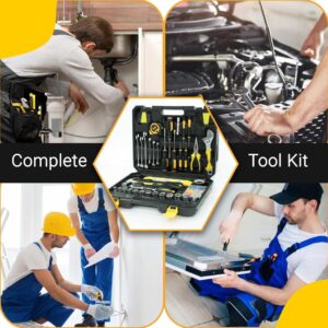 AR Easy Buy 108-Piece Household Tool Kit for DIY & Home Repair – Claw Hammer, Adjustable Wrench, Ratchet Wrench, Screwdrivers, Sockets, Pliers, and More in Portable Storage Case