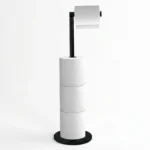 Free-Standing Toilet Roll Holder – Stainless Steel, Black