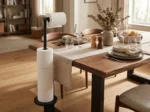 Free-Standing Toilet Roll Holder – Stainless Steel, Black - Image 2