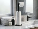 Free-Standing Toilet Roll Holder – Stainless Steel, Black - Image 3