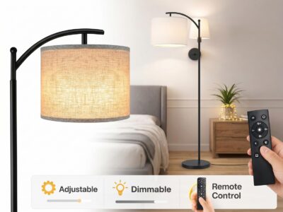 Arc Floor Lamp with Smart LED, Remote