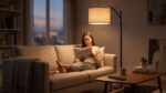 Arc Floor Lamp with Smart LED, Remote - Image 3