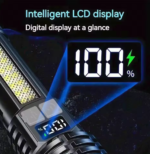 High Power LED Rechargeable Flashlight Powerful TYPE-C Rechargeable COB Flashlight With Side Light Torch For Outdoor Camping Hiking