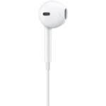 Rear view of Apple EarPods USB-C earbud with inline remote control visible on cable, UK