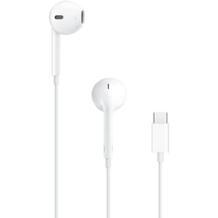 Apple EarPods USB-C wired earphones white with USB-C connector – full set view, UK