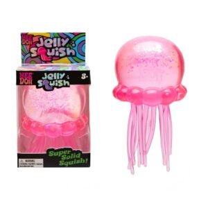 Pink jellyfish squishy toy sensory fidget stress toy in packaging
