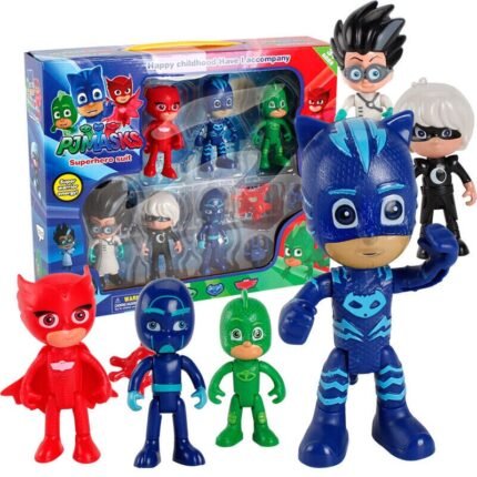 PJ Masks Toys Set 6 Pcs Action Figures Owlette Gekko Catboy Cloak UK