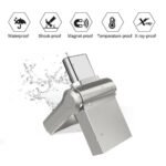 Waterproof and shockproof USB C flash drive standing upright