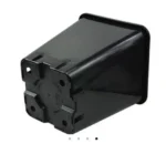 11 litre square plastic plant pot in black