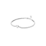 Sparkling heart tennis bracelet in sterling silver with clear cubic zirconia stones